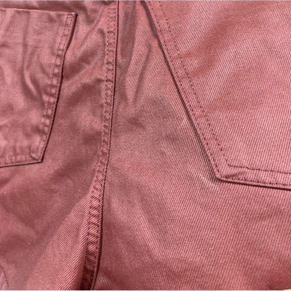 Zara Burgundy Coated Mom fit Shorts - Picture 8 of 12